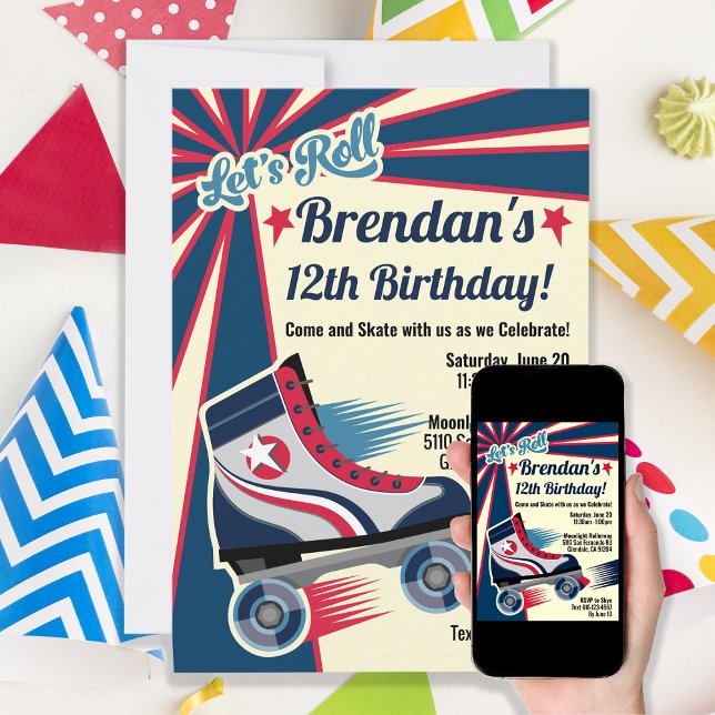 Invitation Retro Roller Skate Party (Créateur téléchargé)