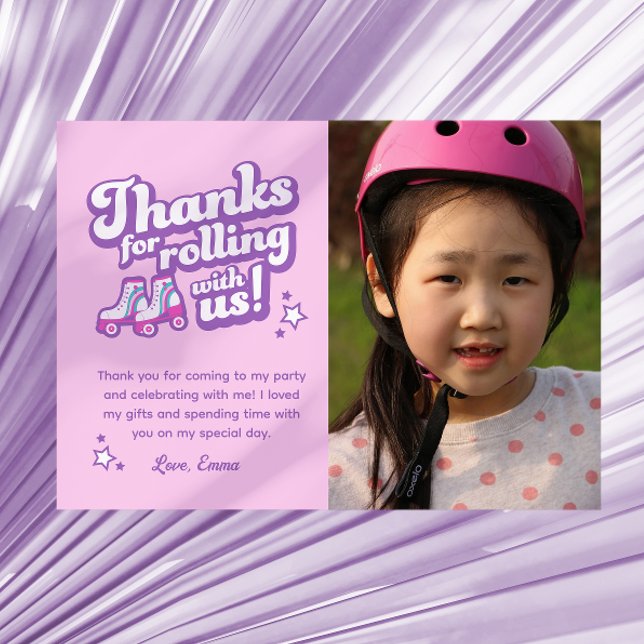 Invitation Retro Roller Skating Party Photo Thanks Download (Créateur téléchargé)