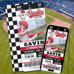 Invitation Retro Rookie De L'Année Basketball Photo Anniversa