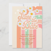 Retro rose orange arc-en-ciel Mariage enregistrer