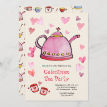 Retro Saint Valentin Galentines Tea Party Déjeuner