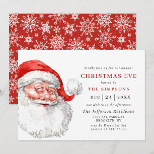 Invitation Rétro Santa Claus Fête NOËL EVE