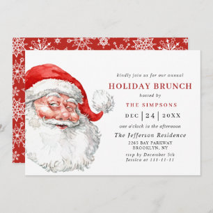 Invitation Retro Santa Claus Noël VACANCES BRUNCH
