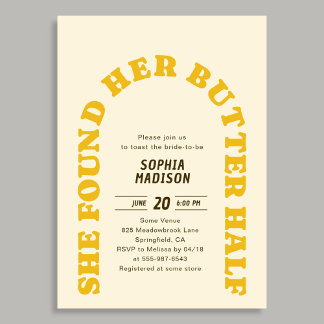 Invitation Retro She Found Her Butter Half Bridal Shower