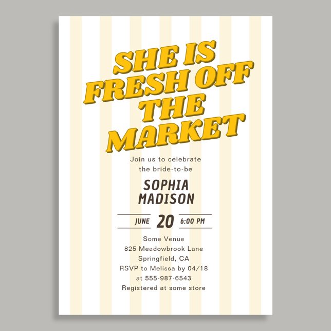 Invitation Retro She Is Fresh Off The Market Bridal Shower (Créateur téléchargé)