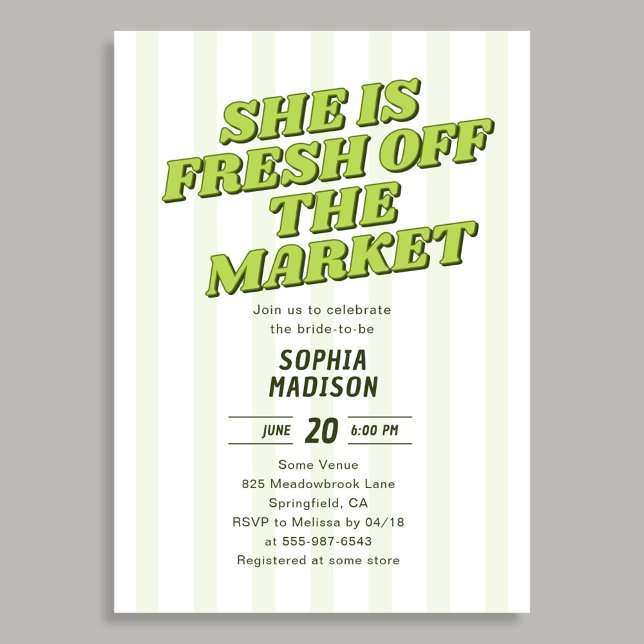 Invitation Retro She Is Fresh Off The Market Bridal Shower (Créateur téléchargé)