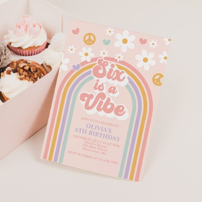 Invitation Retro Six est un Vibe Rainbow 6e anniversaire (Créateur téléchargé)