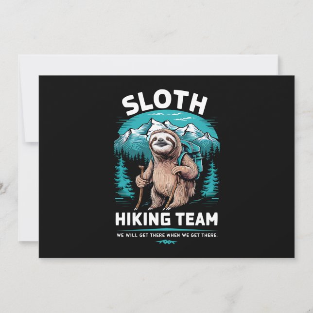 Invitation Retro Sloth Randonnée Team Cadeau Vintage (Devant)