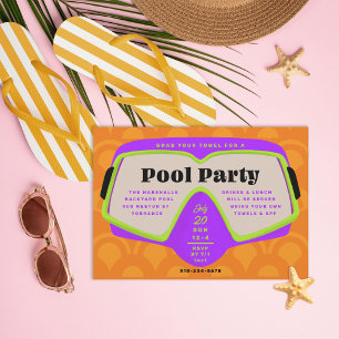 Invitation Retro Snorkel Pool Party