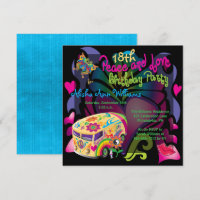 Retro Soixties Paix et Amour 18e fête d'anniversai
