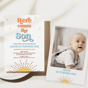 Invitation Retro Soleil Voici Le Soleil 1er Anniversaire