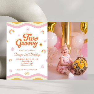 Invitation Retro Sourires Deux Super 2e anniversaire Photo