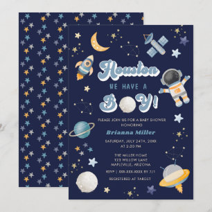 Invitation Retro Space Houston Nous Avons Un Garçon Baby Show