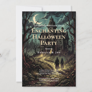 Invitation Retro Spooky Chic Soirée Envoûtante de Halloween