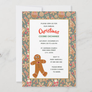 Invitation Retro Style Christmas Cookie Exchange Party