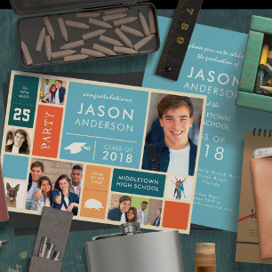 Invitation Retro Style Graduation Party