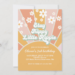 Invitation Retro Sunshine Reste Trippy Little Hippie floral