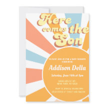 Retro Sunshine Sun Baby shower de garçon à thème