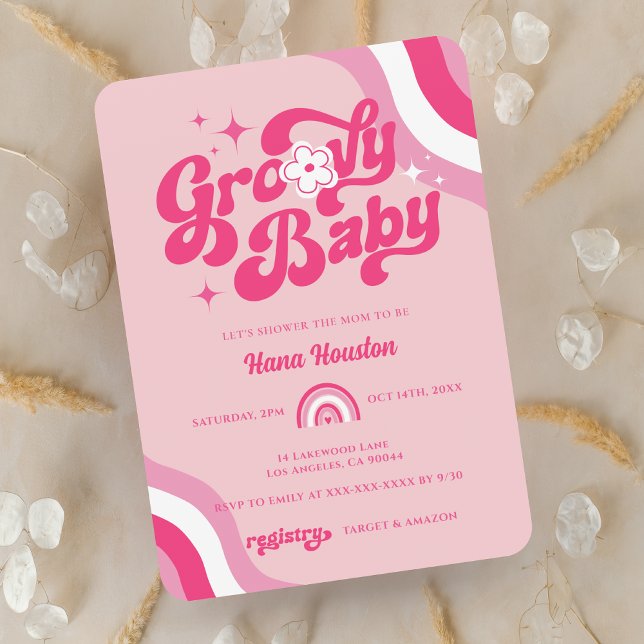 Invitation Retro Super bébé fille douche (Créateur téléchargé)