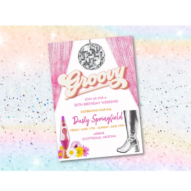 Invitation Rétro Super Disco Anniversaire Week-end (Créateur téléchargé)