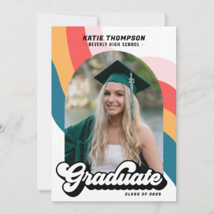 Invitation Retro Super Moderne Arch Photo Graduation