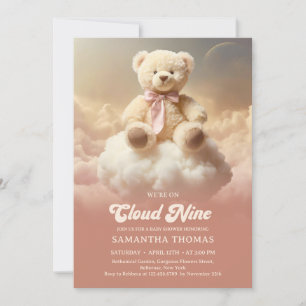 Invitation Retro super nous sommes sur le nuage neuf ours en