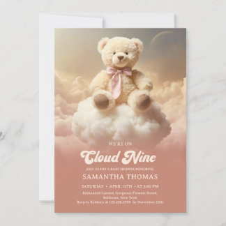 Invitation Retro super nous sommes sur le nuage neuf ours en 