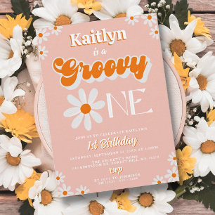 Invitation Retro Super One Girls 1er anniversaire