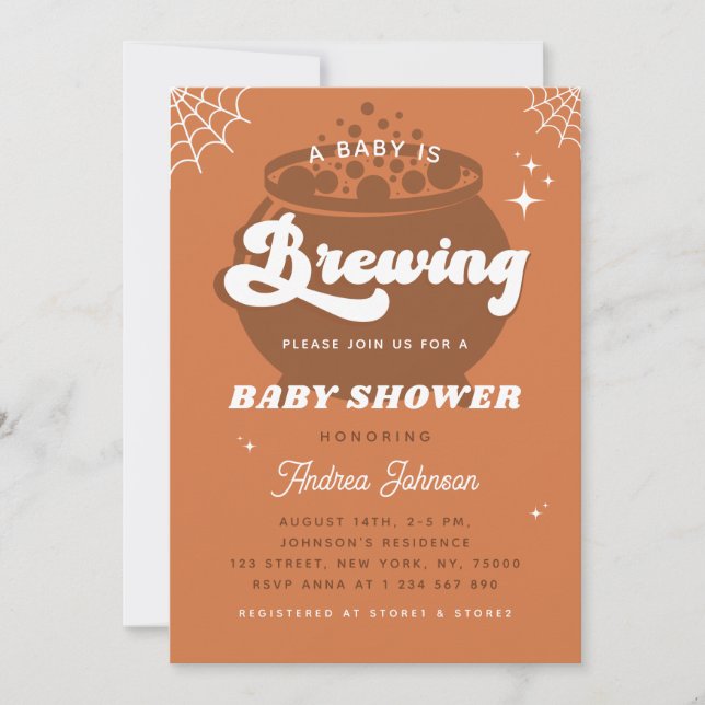 Invitation Retro Super Un bébé brasse un Baby shower d'automn (Devant)