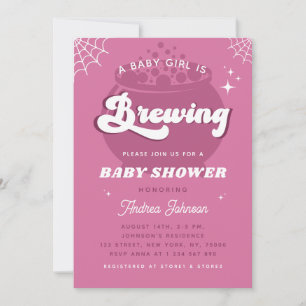 Invitation Retro Super Une Petite Fille Brasse Baby shower