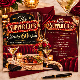 Invitation Retro Supper Club 60e Anniversaire