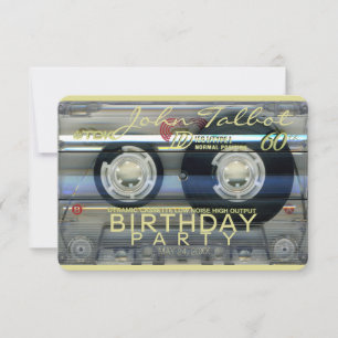 Invitation Retro T2 Audiotape 60e anniversaire Fête Invitatio