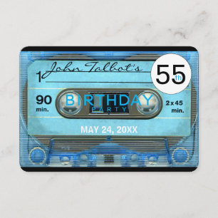 Invitation Retro T4 Audiotape 55e anniversaire Fête Invitatio