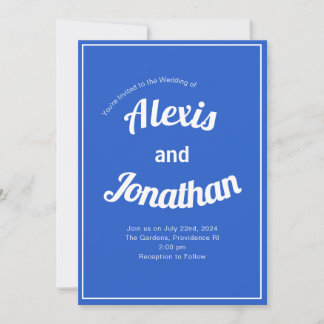 Invitation Retro tendance Joueuse Mariage bleu bleu bleu