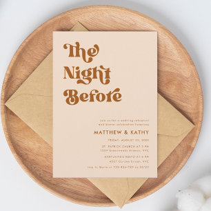Invitation Rétro Terracotta La Nuit Avant Le Dîner De Répétit