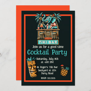 Invitation Retro Tiki Bar Cocktail Party