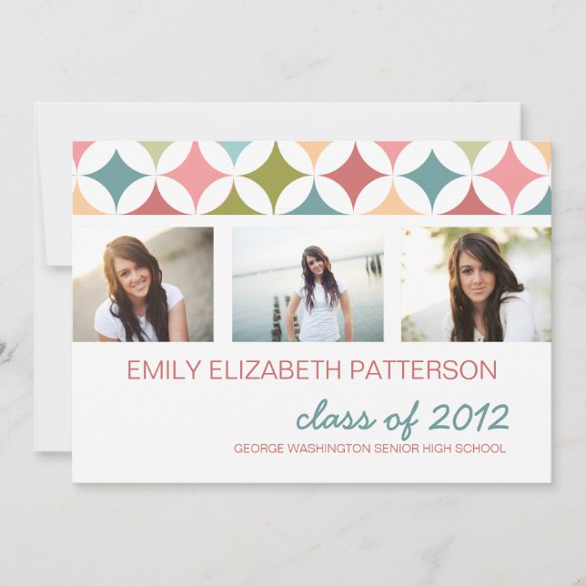 Invitation Retro Turquoise Pink Three (Devant)