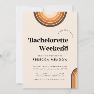 Invitation Retro Typographie Boho Rainbow Bachelortie Party