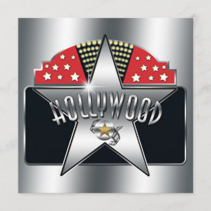 Invitation Rétro Typographie Hollywood Silver Star