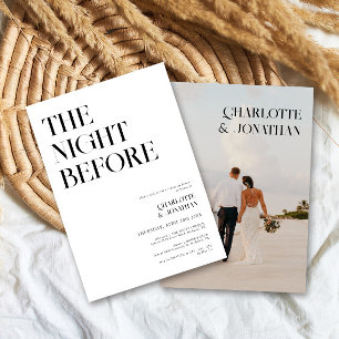 Invitation Retro Typographie Moderne Répétition Photo Dîner