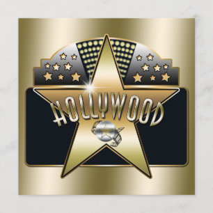 Invitation Rétro Typographie Vieille Hollywood Dor