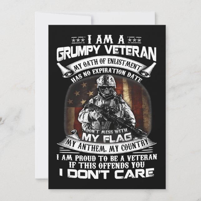 Invitation Retro US Flag Veteran Day Dont Mess With My Flag P (Devant)