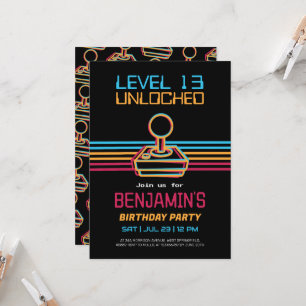 Invitation Retro Vidéo Jeu Garçon