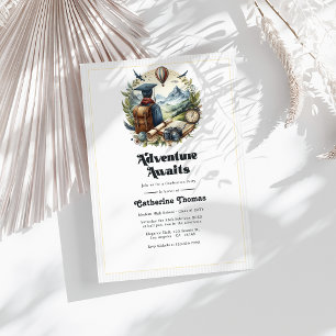 Invitation Retro Vintage Adventure Attend la fête de graduati