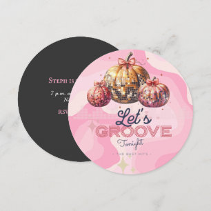 Invitation Rétro Vintage Anniversaire Thème, Disco Ball Citro