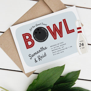 Invitation Retro Vintage Bowling Thème d'engagement