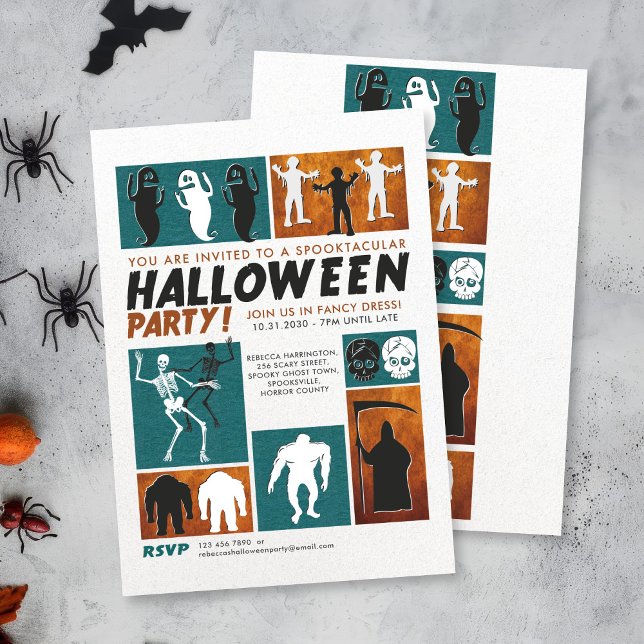 Invitation Retro Vintage Halloween Costume Party (Créateur téléchargé)