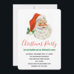 Invitation Rétro Vintage Jolly Santa Claus de Christmas<br><div class="desc">Invitation de Noël Une photo rétro festive. Le vieux Père Noël Jolly avec ses joues rousses et son sourire chaleureux et amical. Un peu de nostalgie de l'ancienne école pour les vieux temps,  cette image rappelle les souvenirs des célébrations du passé de Noël.</div>