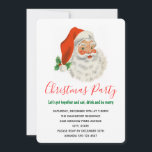 Invitation Rétro Vintage Jolly Santa Claus de Christmas<br><div class="desc">Invitation de Noël Une photo rétro festive. Le vieux Père Noël Jolly avec ses joues rousses et son sourire chaleureux et amical. Un peu de nostalgie de l'ancienne école pour les vieux temps,  cette image rappelle les souvenirs des célébrations du passé de Noël.</div>