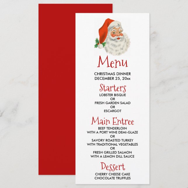 Invitation Rétro Vintage Jolly Santa Claus de Christmas (Devant / Derrière)